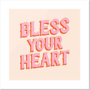 Southern Snark: Bless your heart (bright pink and orange) Posters and Art